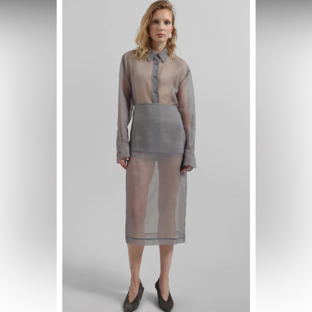 Frankie Shop Peri Sheer Midi Skirt